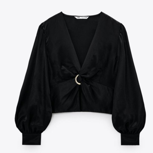 Zara Ring Trim Satin Effect Top - Picture 1 of 4